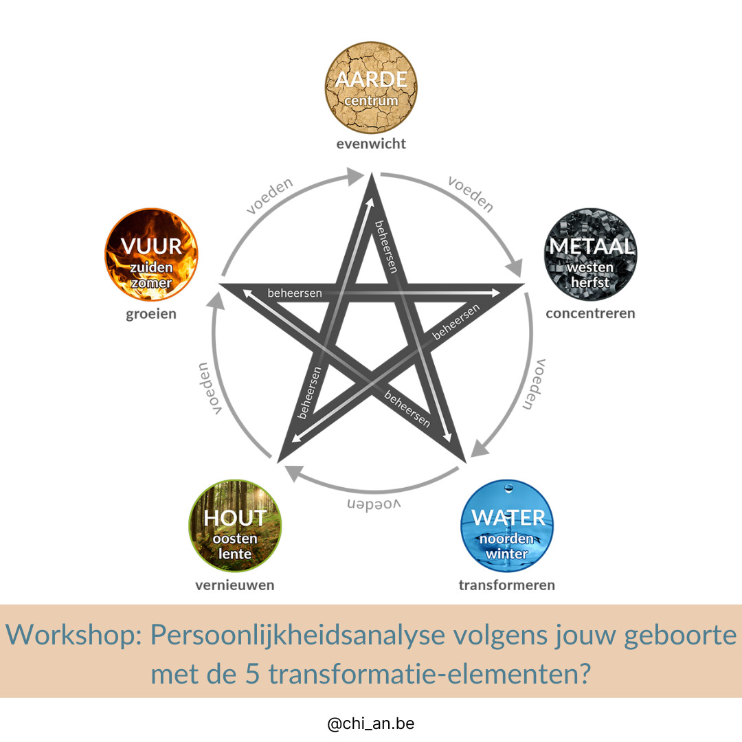 workshop persoonlijkheidsanalyse volgens jouw geboorte met de vijf elementenleer